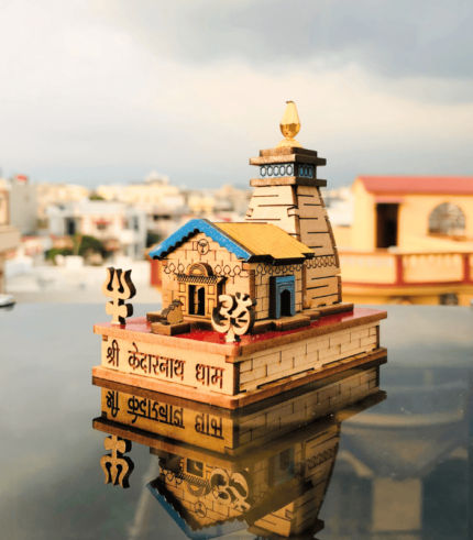 Shri Kedarnath Temple Miniature | Medium Brown Finish | 13.5x8x13cm
