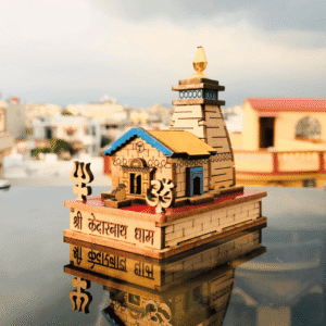 Shri Kedarnath Temple Miniature | Medium Brown Finish | 8x5x9cm