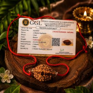 2 Mukhi Rudraksha Mala - Lab Certified
