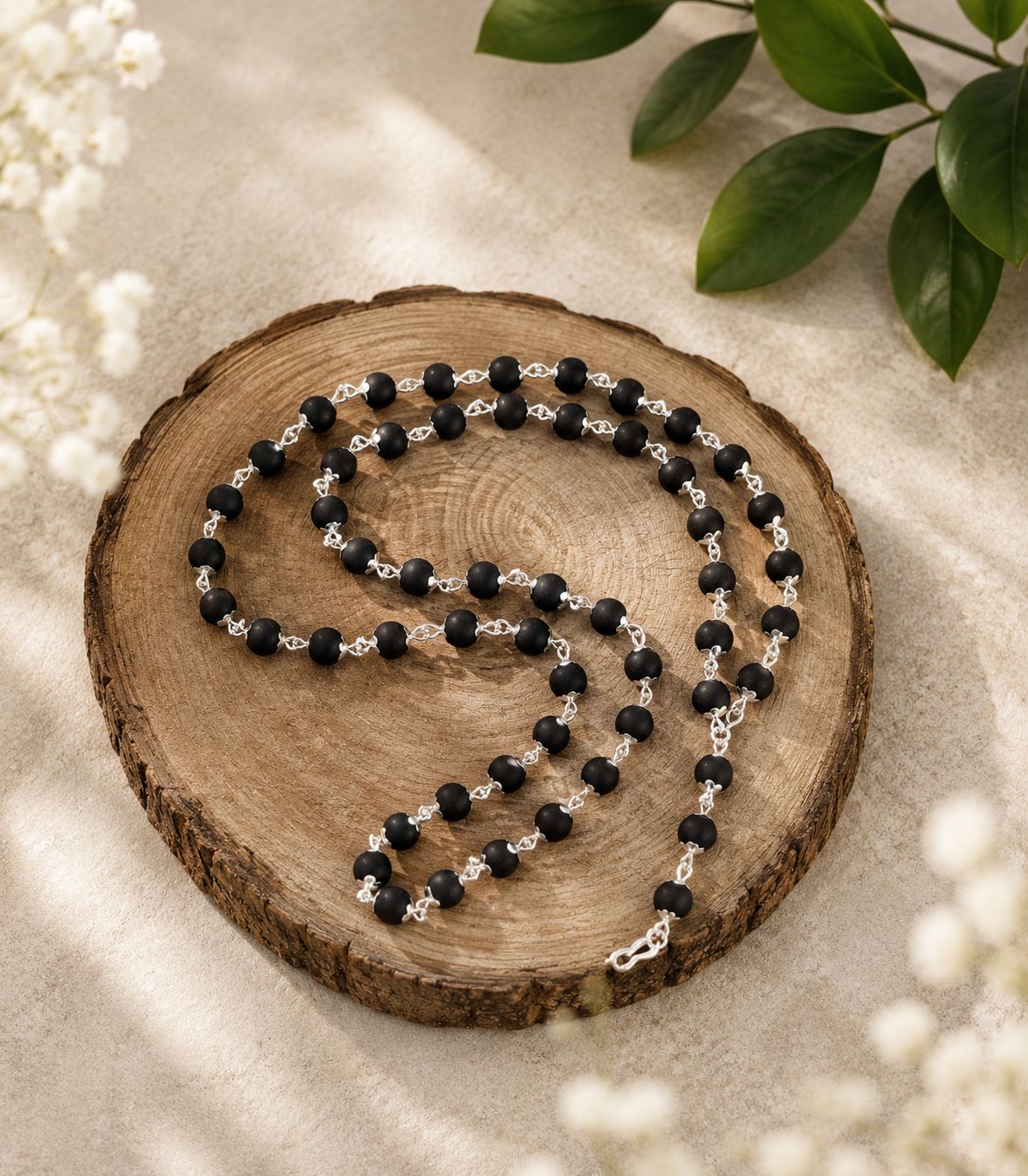 Karungali mala 108 beads with capping