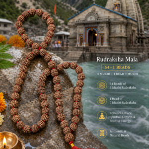 Rudraksha 5 Mukhi Mala with 7 Mukhi Rudraksha 54+1